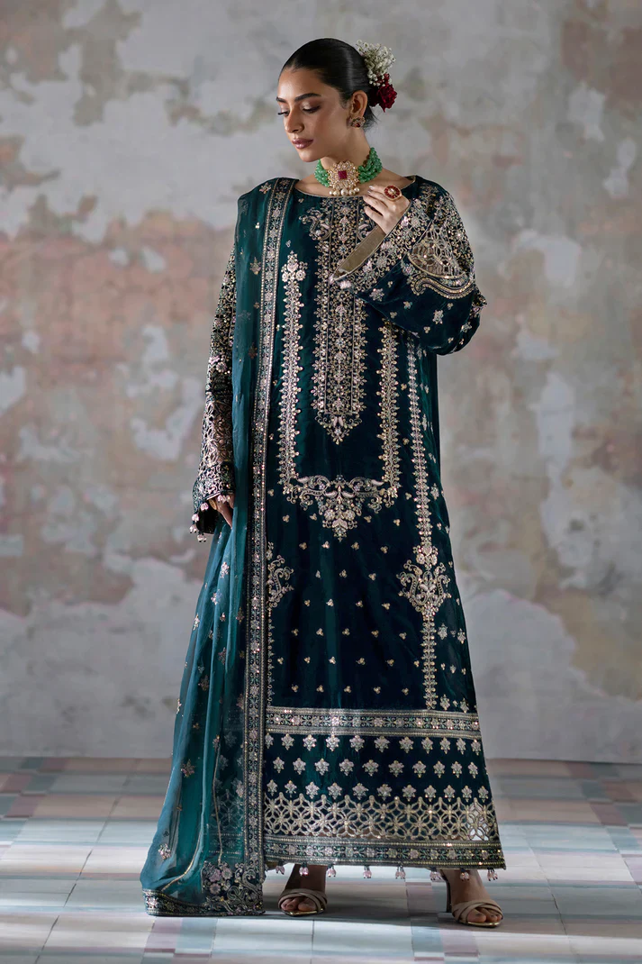 Emaan Adeel Saanjh Luxury Velvet Collection Unstitched MEHER - Image 2