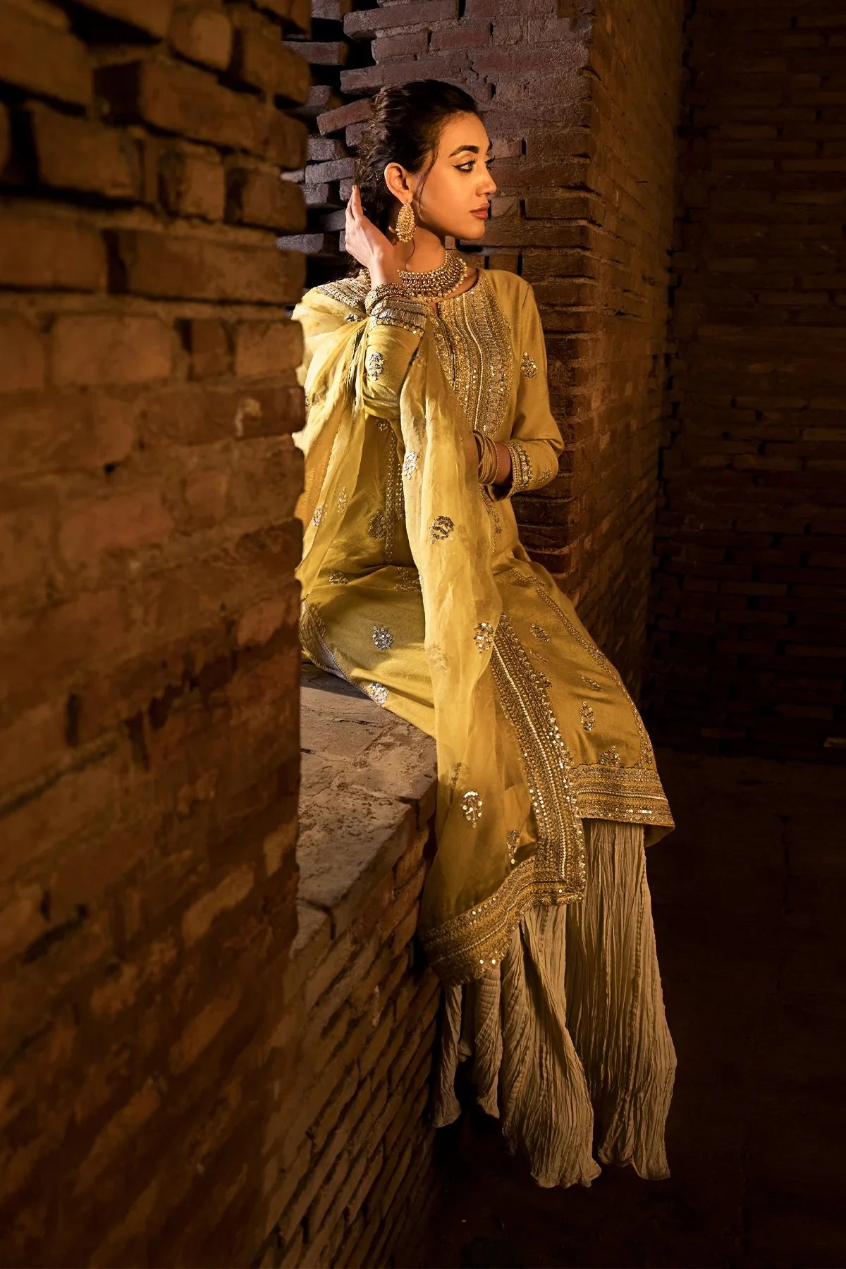 Erum Khan - Dil Araa - Luxury Raw Silk Embroidered 3 Piece Unstitched - Image 2