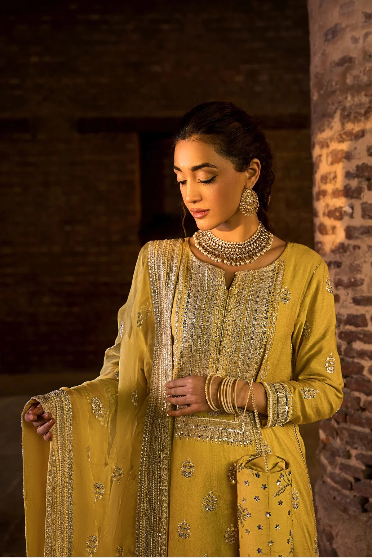 Erum Khan - Dil Araa - Luxury Raw Silk Embroidered 3 Piece Unstitched - Image 3