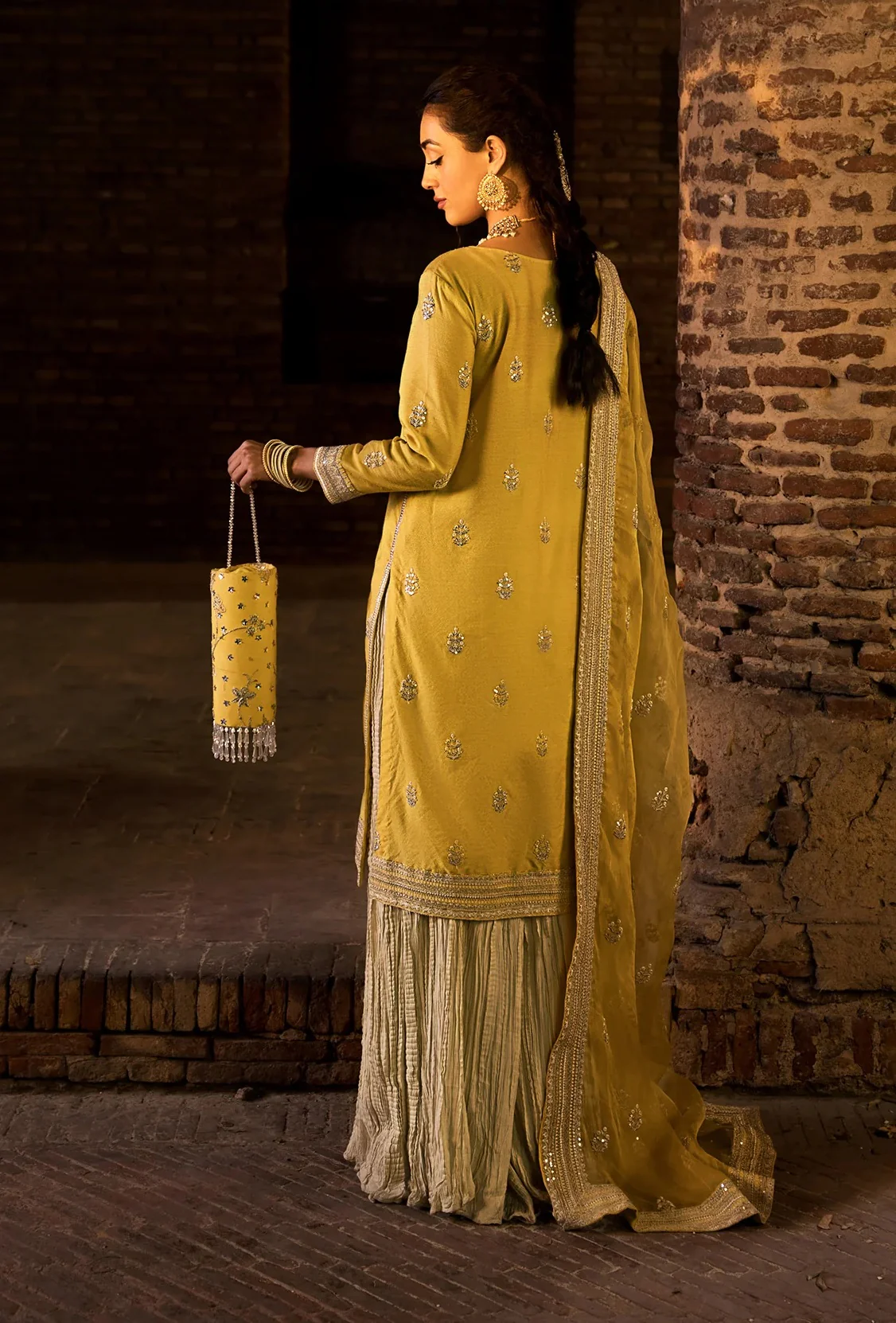 Erum Khan - Dil Araa - Luxury Raw Silk Embroidered 3 Piece Unstitched - Image 5