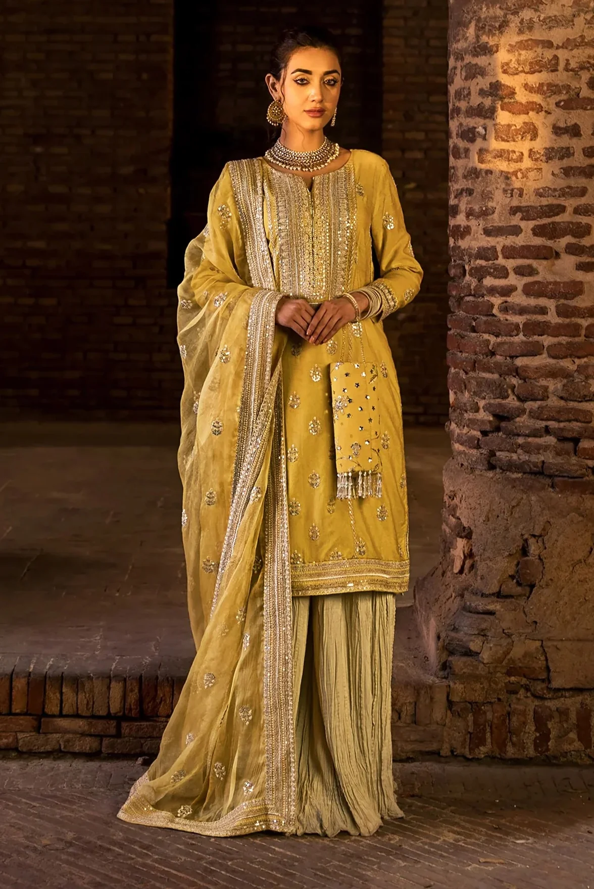 Erum Khan - Dil Araa - Luxury Raw Silk Embroidered 3 Piece Unstitched - Image 6