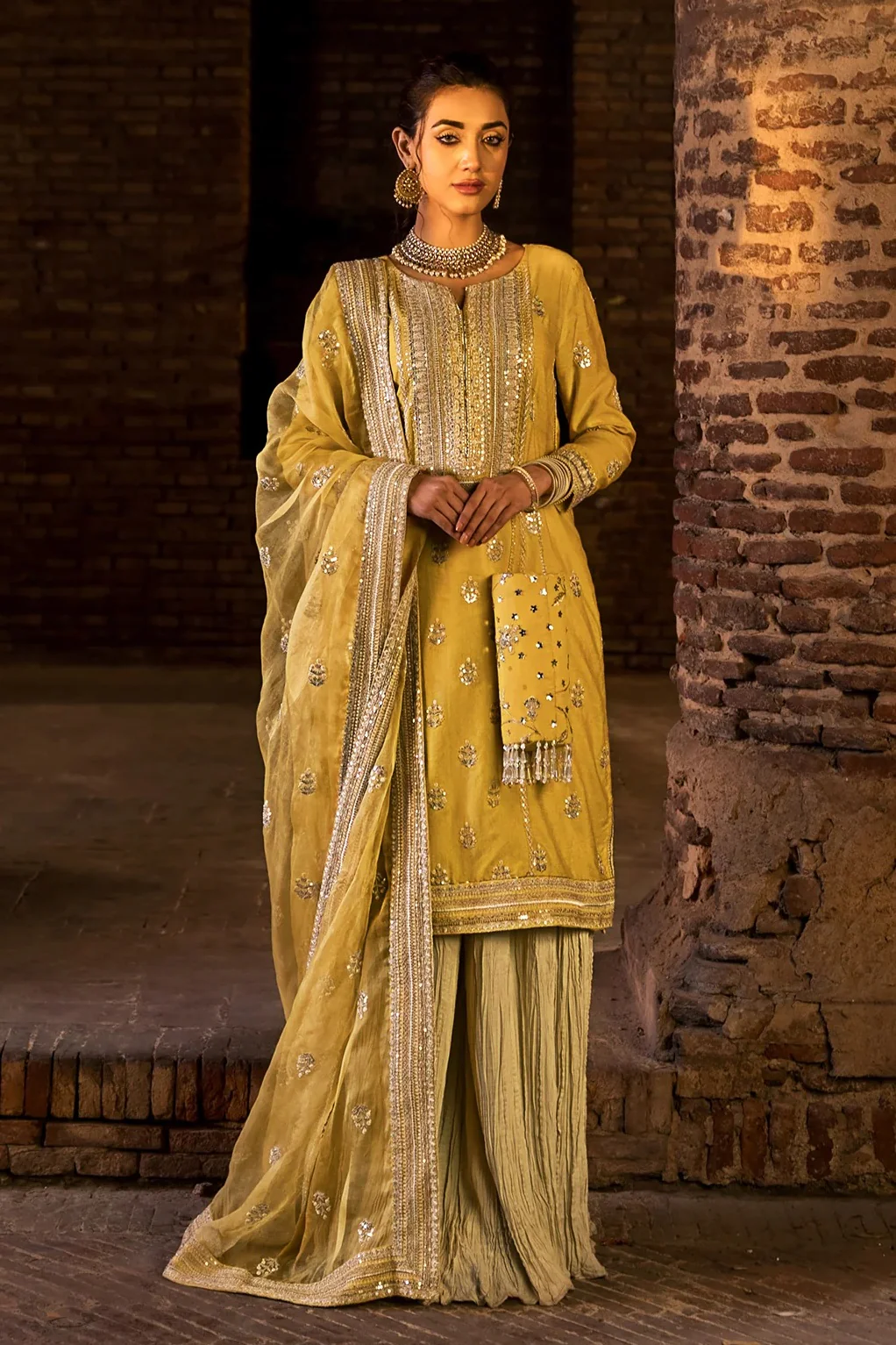 Erum Khan - Dil Araa - Luxury Raw Silk Embroidered 3 Piece Unstitched - Image 7