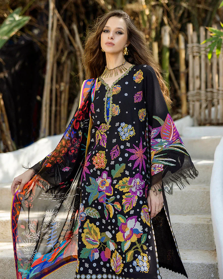 Esmel Nouveau Chapitre Unstitched 3Pc Lawn Suit EUNSS25-05 Amarin - Image 2