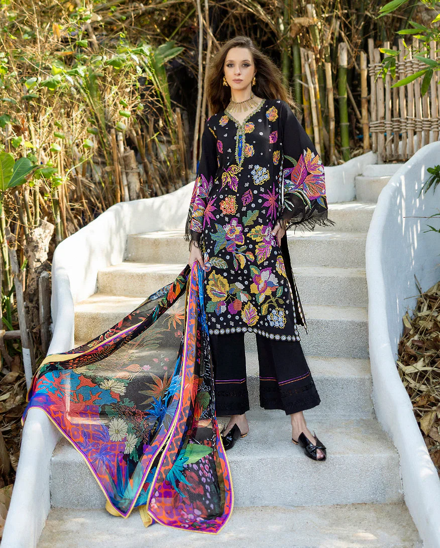 Esmel Nouveau Chapitre Unstitched 3Pc Lawn Suit EUNSS25-05 Amarin - Image 4