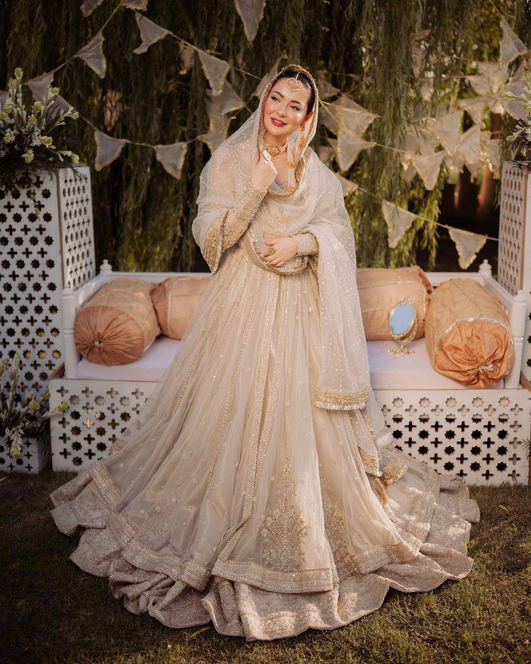 Faiza Saqlain Golden White Organza Bridal Wedding Edition Unstitched ANAMTA - Image 3