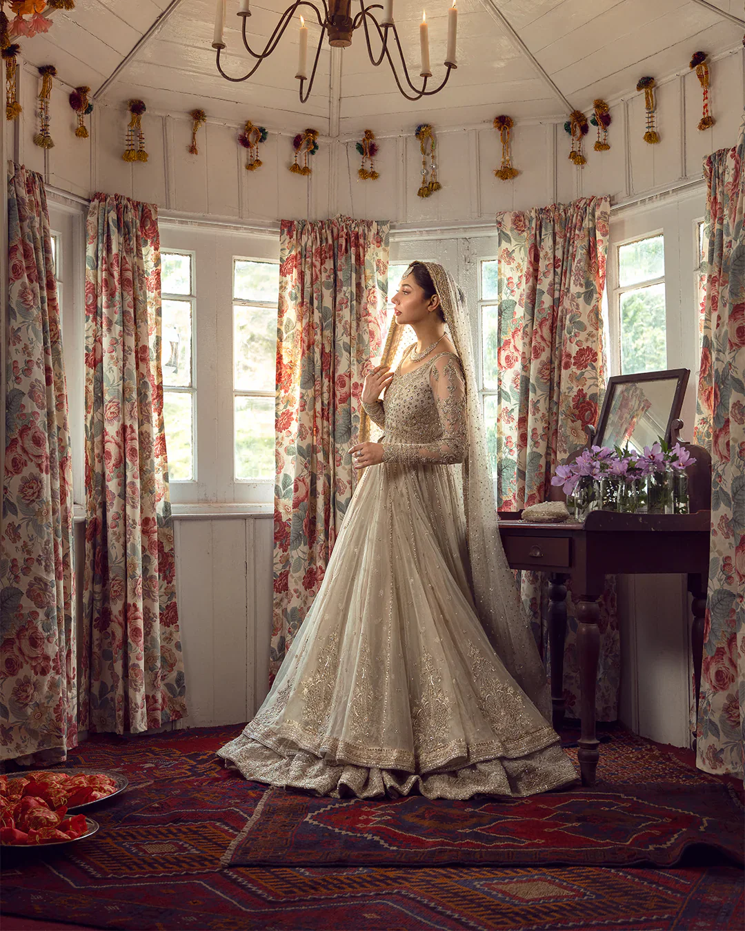 Faiza Saqlain Golden White Organza Bridal Wedding Edition Unstitched ANAMTA - Image 7