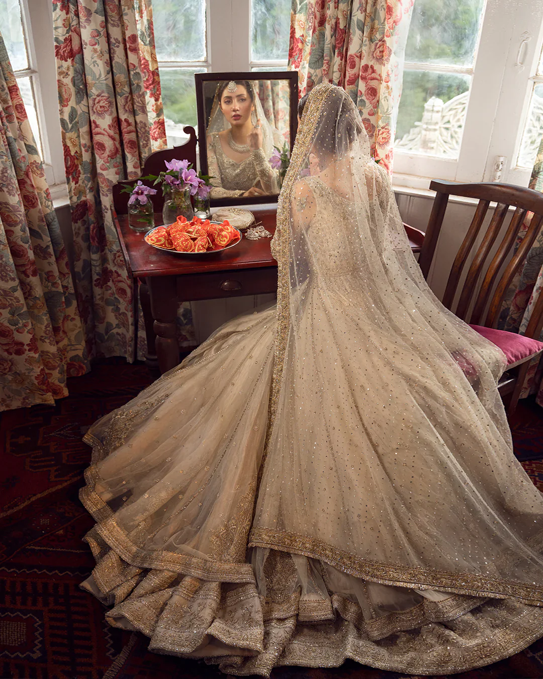 Faiza Saqlain Golden White Organza Bridal Wedding Edition Unstitched ANAMTA - Image 9