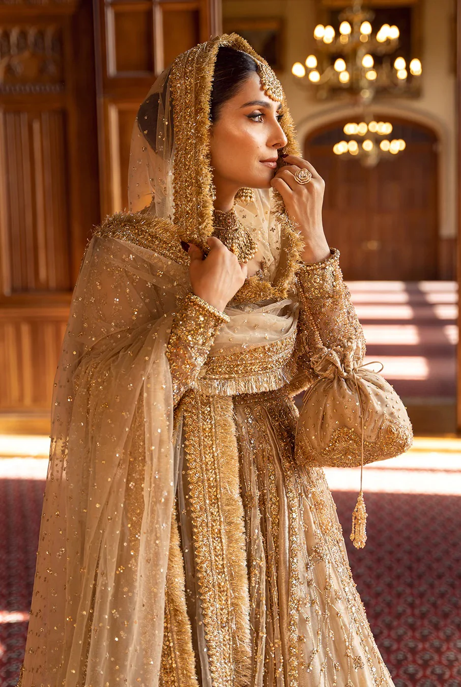 Faiza Saqlain - Luxury Net Embroidered 3 Piece Unstitched - Zariana - Image 7