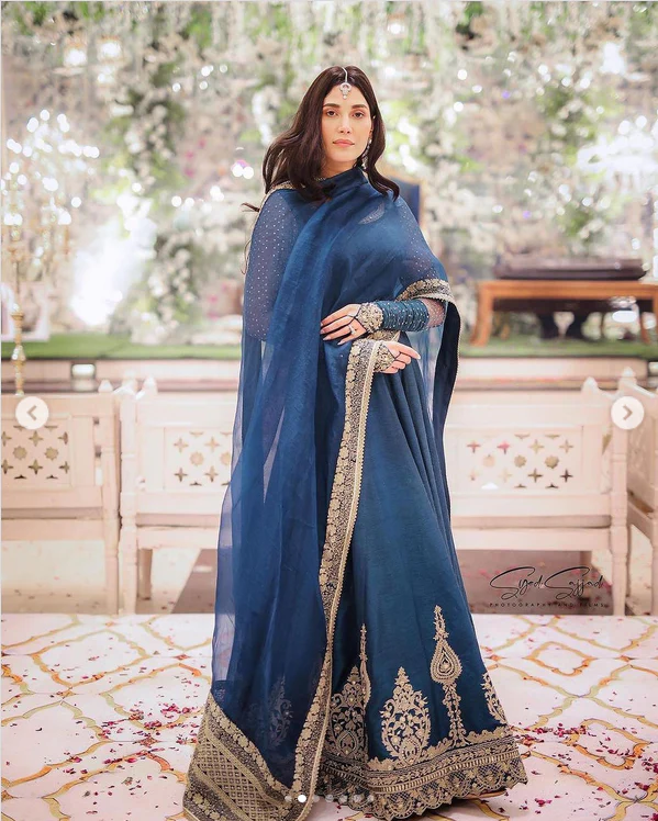 Faiza Saqlain Noor-e-Chashm Wedding Formals Chiffon Embroidered 3 Pieces Unstitched -Risma - Image 2