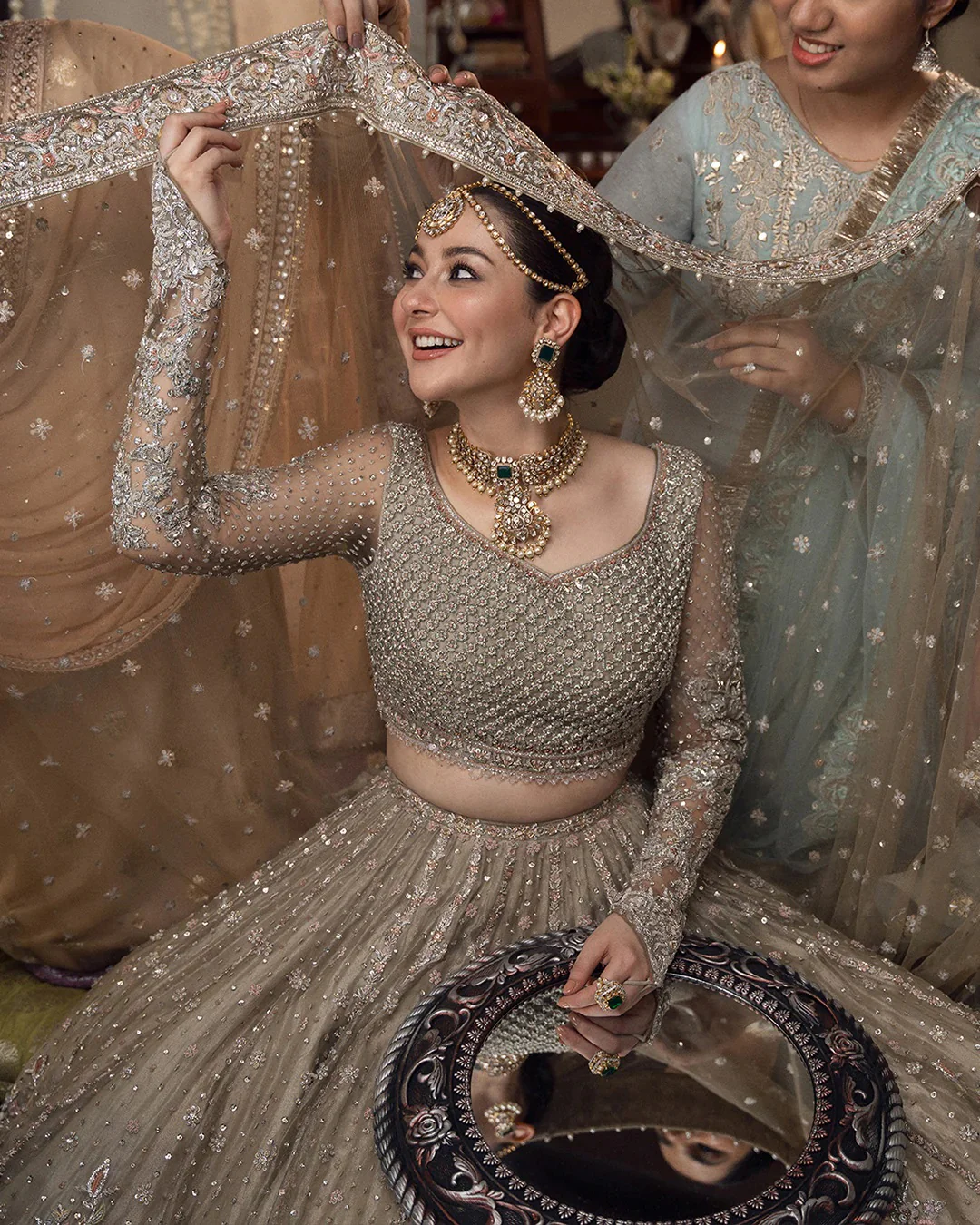 Faiza Saqlain Wedding Couture Net Embroidered Unstitched Collection MAH - Image 3