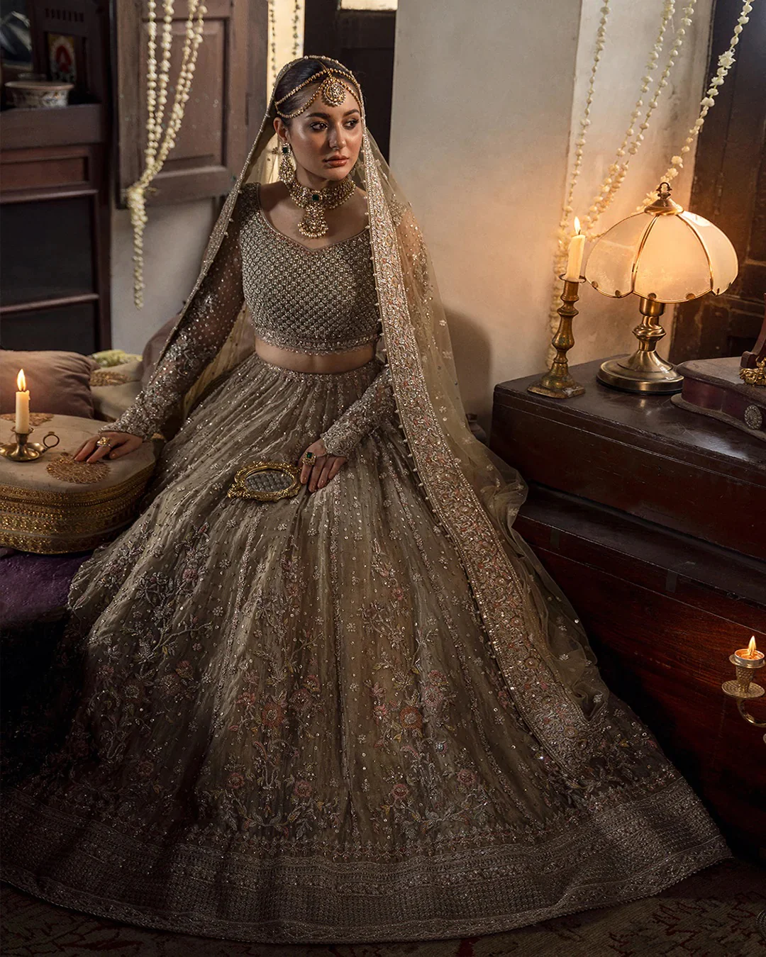 Faiza Saqlain Wedding Couture Net Embroidered Unstitched Collection MAH - Image 4