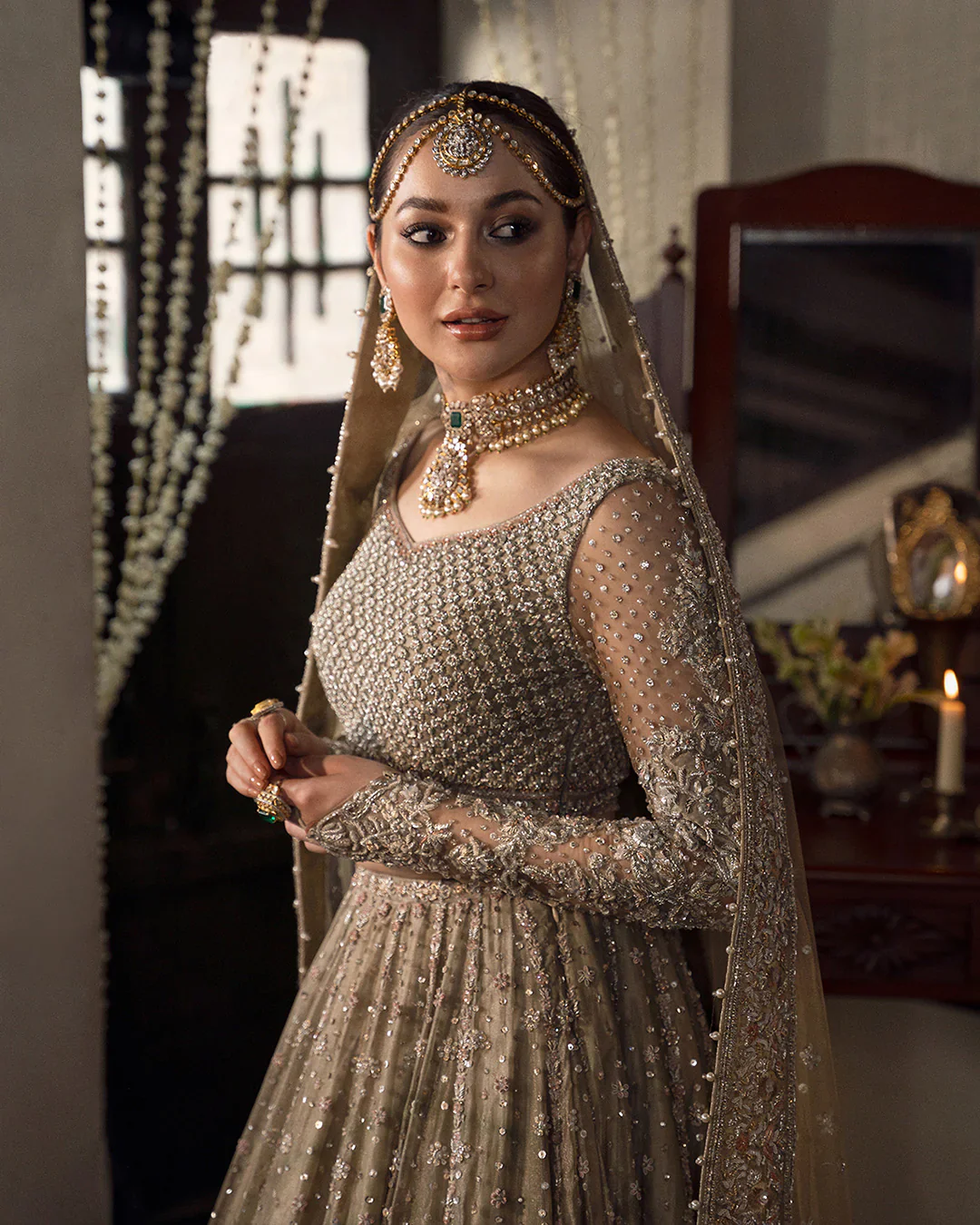 Faiza Saqlain Wedding Couture Net Embroidered Unstitched Collection MAH - Image 5