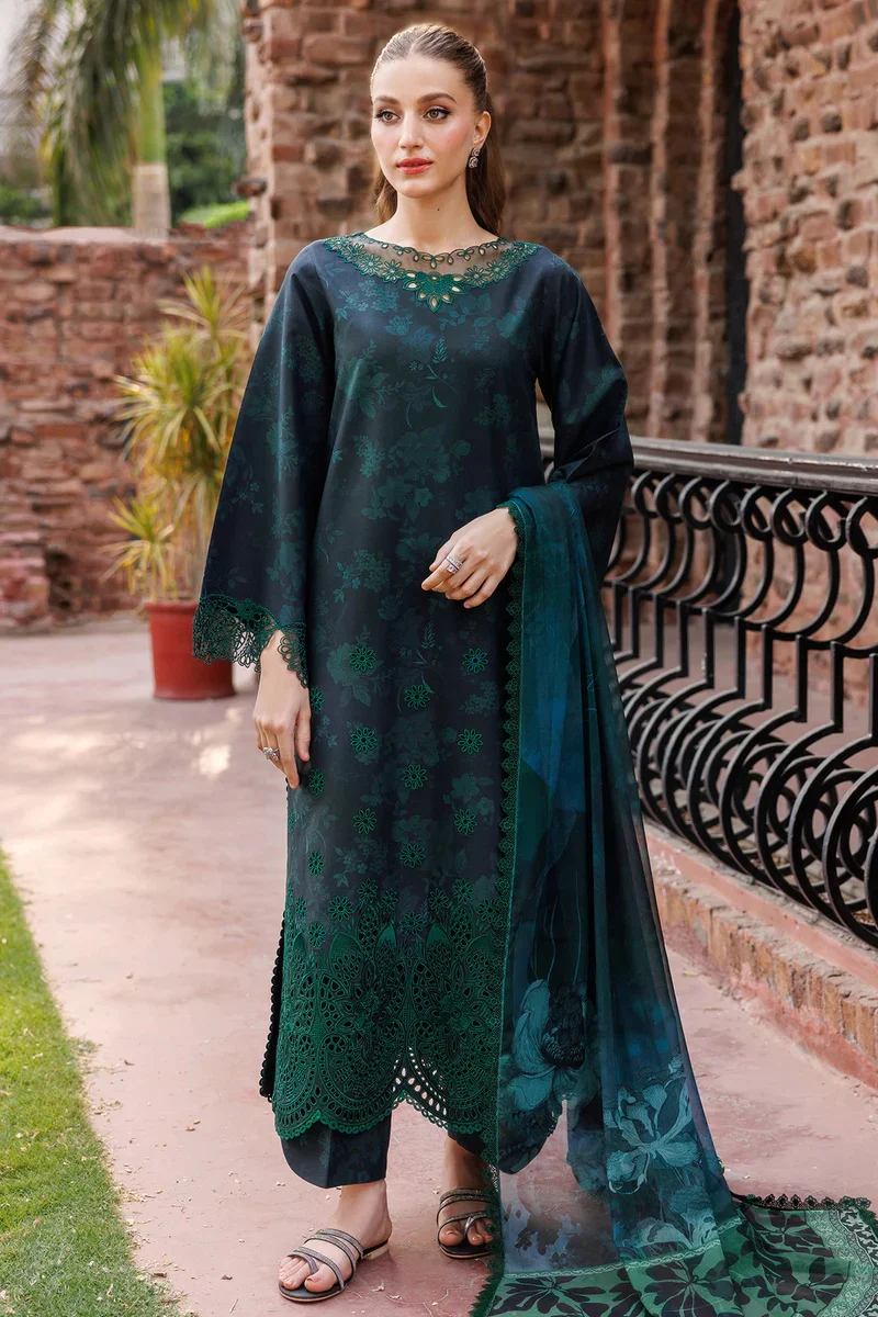 Farasha - Periveil - Luxury Lawn Embroidered 3 Piece Unstitched - Image 2