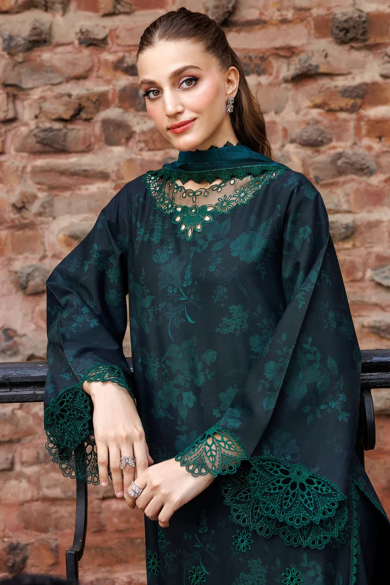 Farasha - Periveil - Luxury Lawn Embroidered 3 Piece Unstitched - Image 6