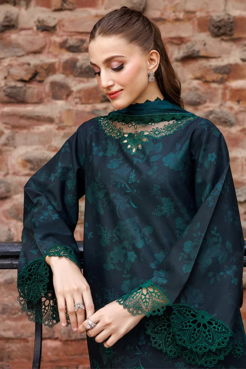 Farasha - Periveil - Luxury Lawn Embroidered 3 Piece Unstitched - Image 8