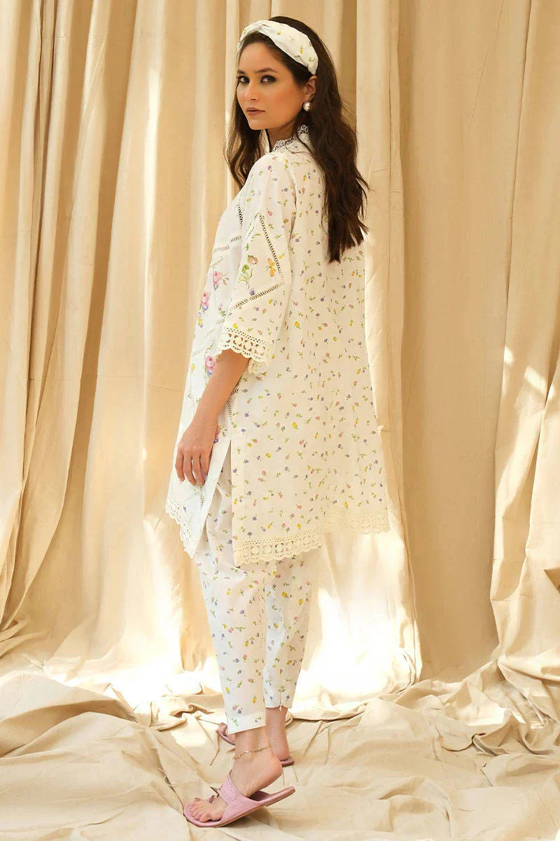 Farida Hassan - Luxury Lawn Embroidered 3 Piece Unstitched - Vanilla - Image 4