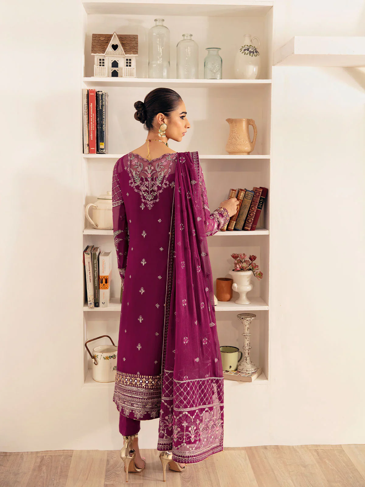 Gulaal Luxury Chiffon Embroidered Unstitched 3 Pc Suit Roheen GL 04 ROHEEN - Image 2
