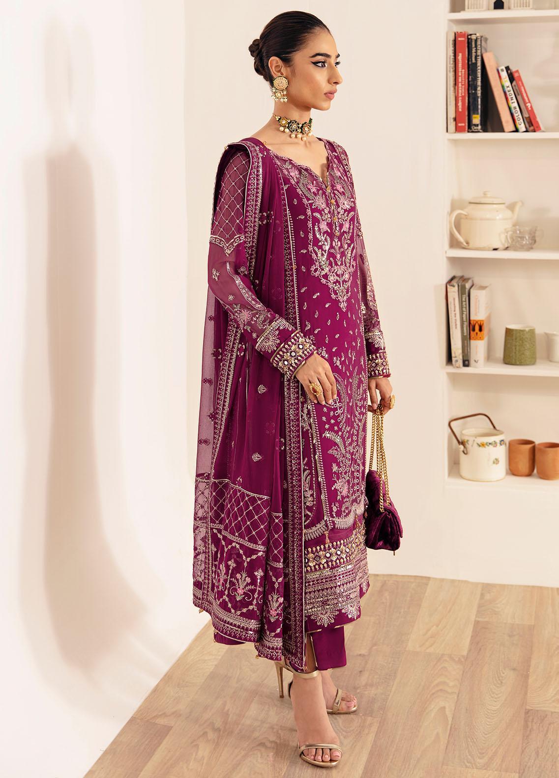 Gulaal Luxury Chiffon Embroidered Unstitched 3 Pc Suit Roheen GL 04 ROHEEN - Image 3