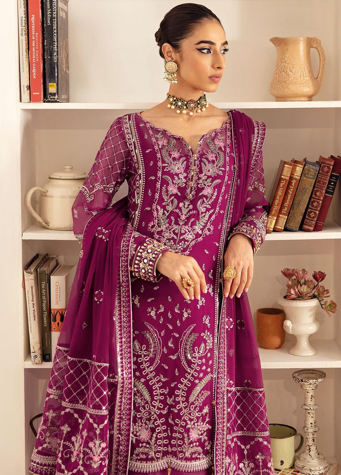 Gulaal Luxury Chiffon Embroidered Unstitched 3 Pc Suit Roheen GL 04 ROHEEN - Image 5