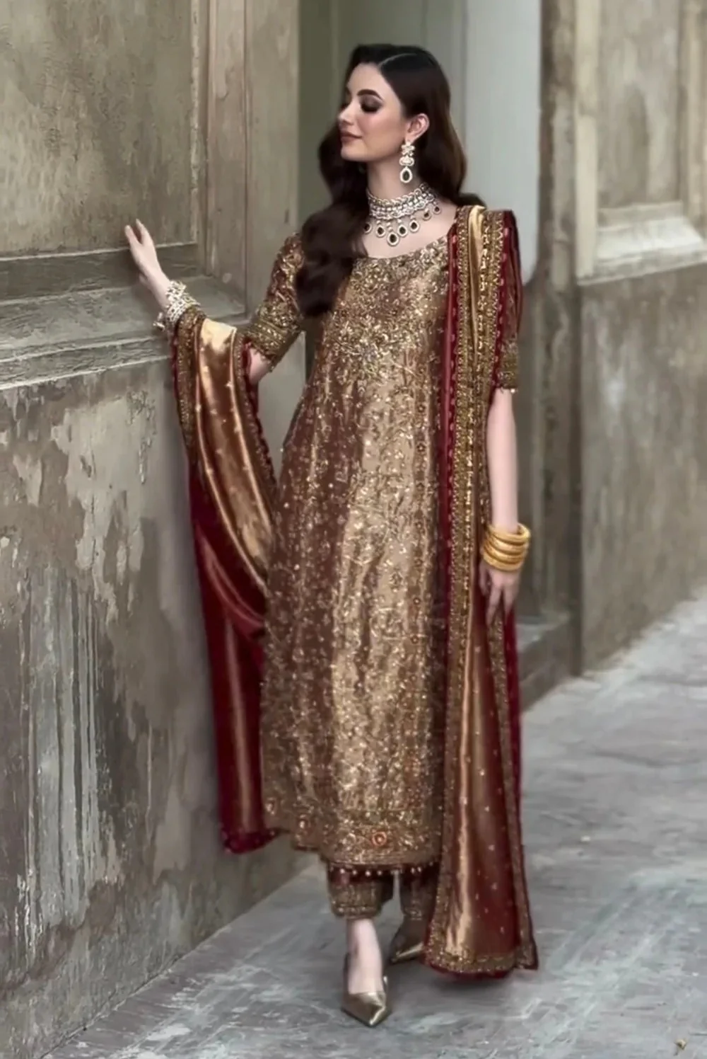 Haris Shakeel Luxury Myssory Embroidered 3 Piece Unstitched - Meerub - Image 3