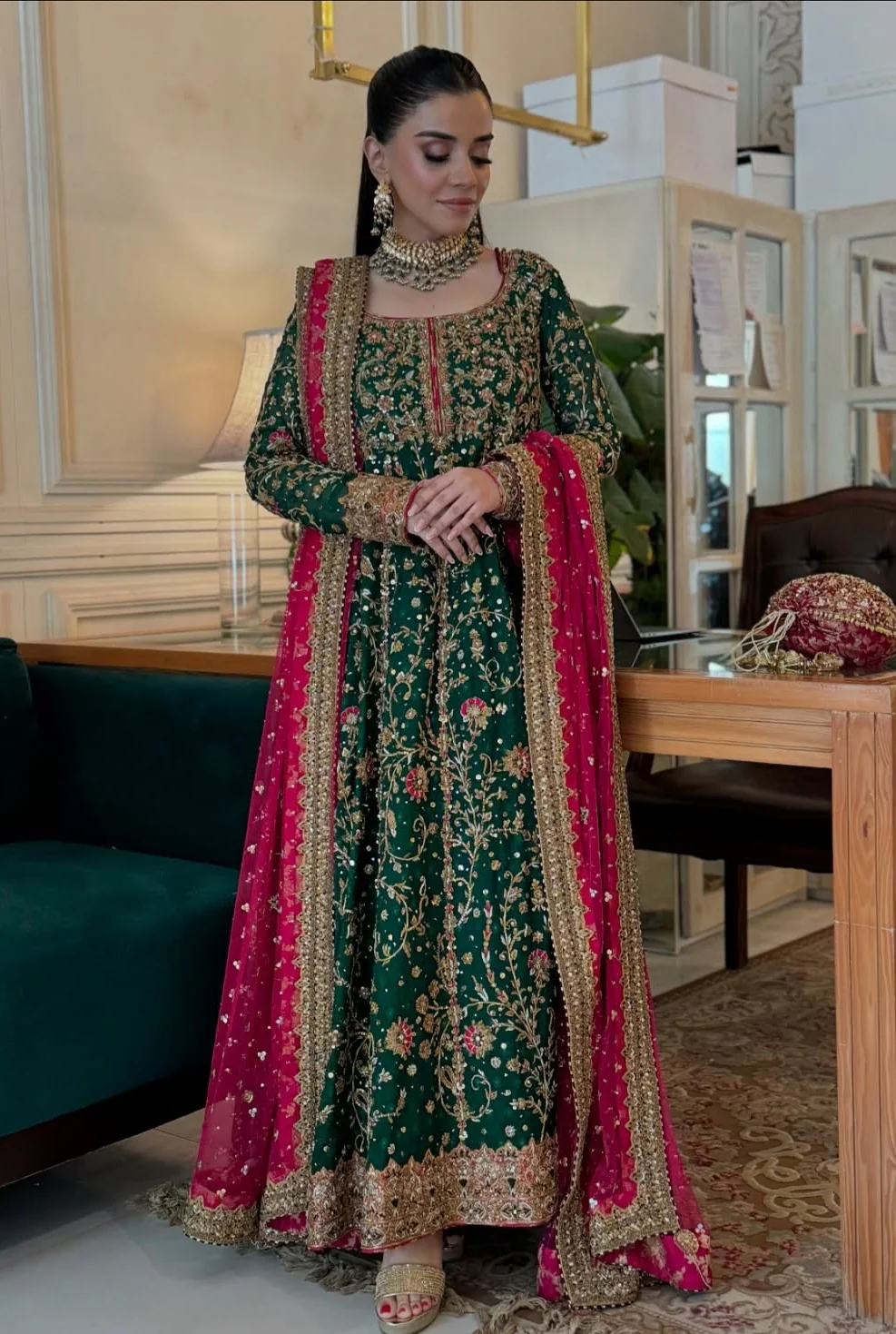 Haris Shakeel Luxury Raw Silk 3 Piece Unstitched - HR-06 - Image 2