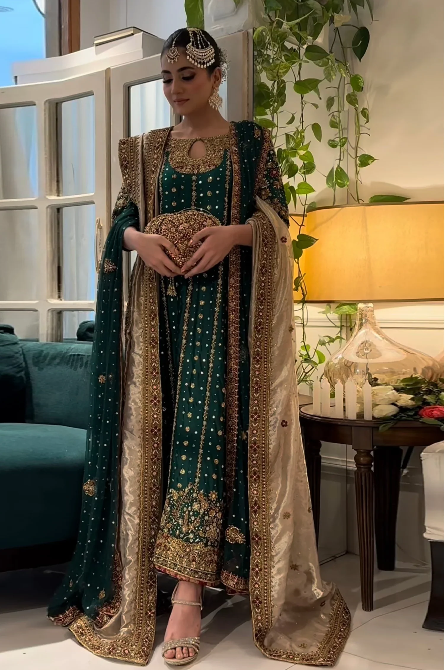 Haris Shakeel Luxury Raw Silk Hand Emblishment Collection Mehru - Image 2