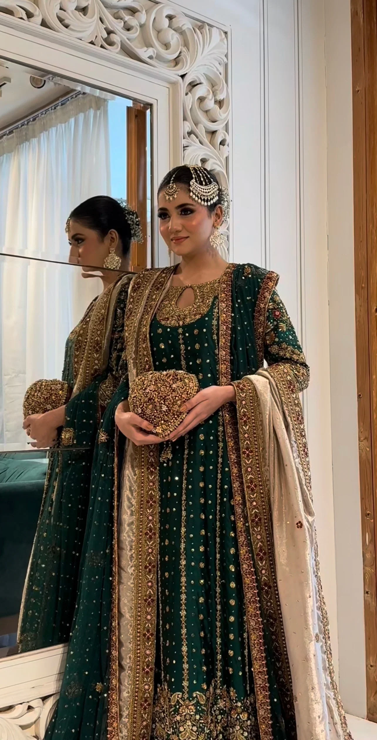 Haris Shakeel Luxury Raw Silk Hand Emblishment Collection Mehru - Image 3