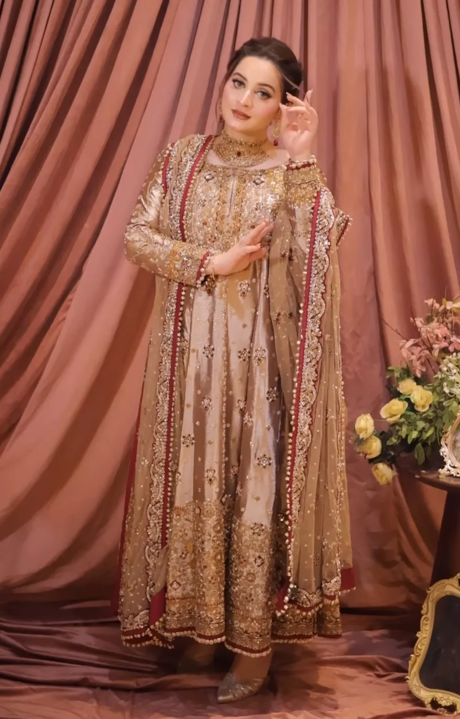 Haris Shakeel Mesuri Hand Embellished & Embroidered Maxi - J0507 - Image 3