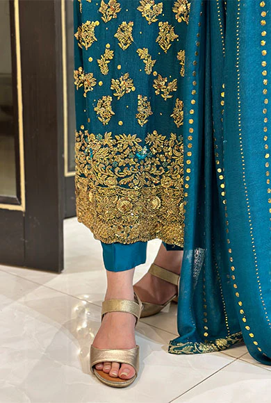 Haris Shakeel Luxury Brides Pure Chiffon 3 Piece Unstitched - Image 4