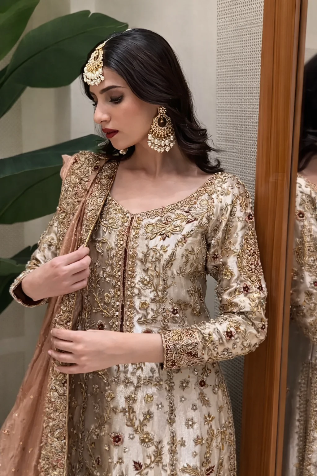 Haris Shakeel Pure Raw Silk Hand Embellished & Embroidered Suit DILRUBA - Image 2