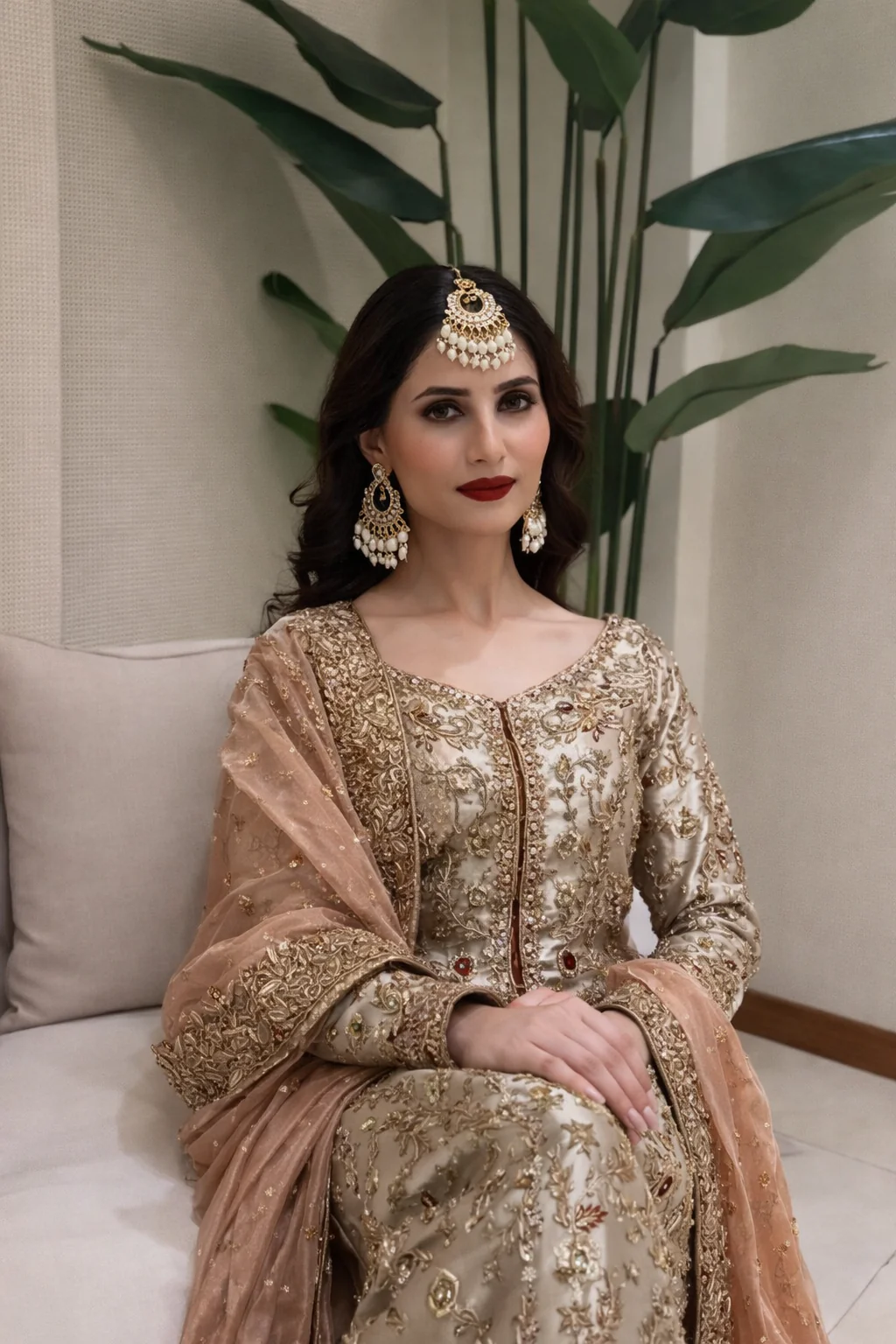 Haris Shakeel Pure Raw Silk Hand Embellished & Embroidered Suit DILRUBA - Image 4