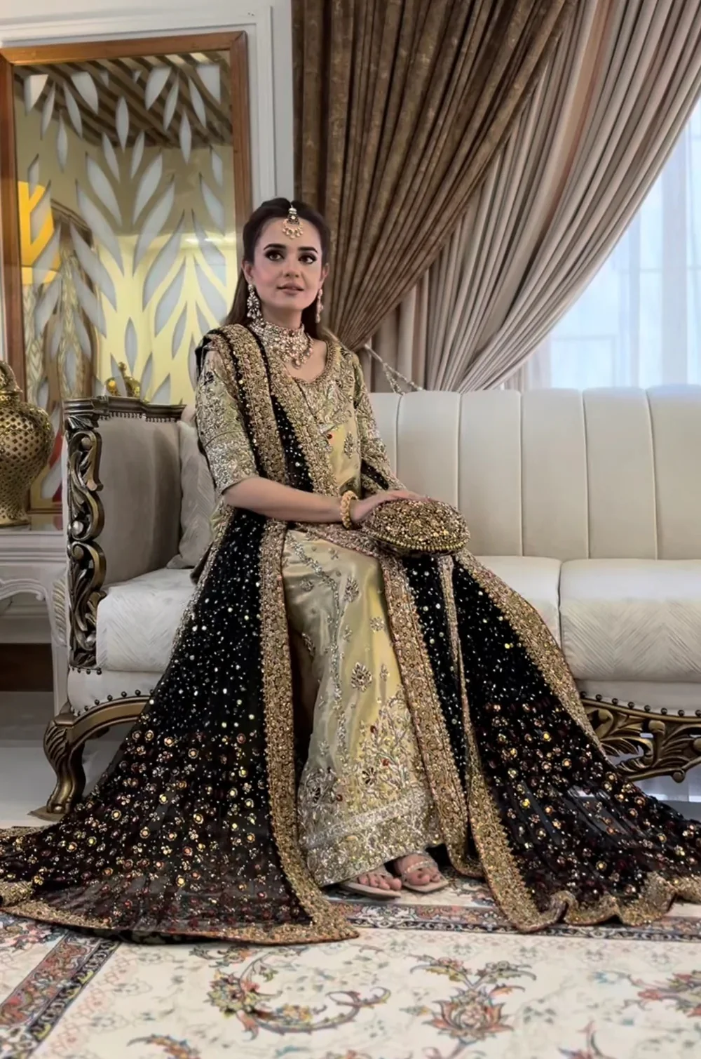 Haris Shakeel - Sumbul Iqbal - Luxury Myssory Embroidered 3 Piece Unstitched - Image 4