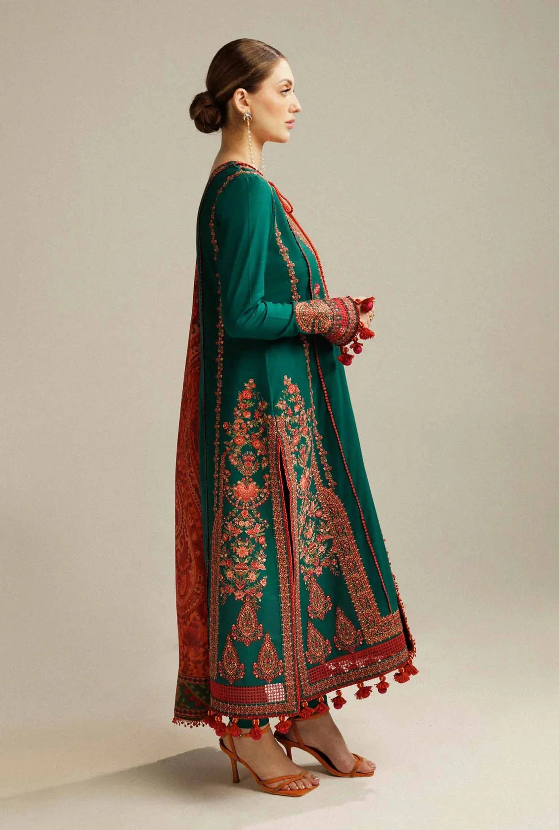 Hussain Rehar - Luxury Lawn Embroidered 3 Piece Unstitched - Marjaan - Image 4