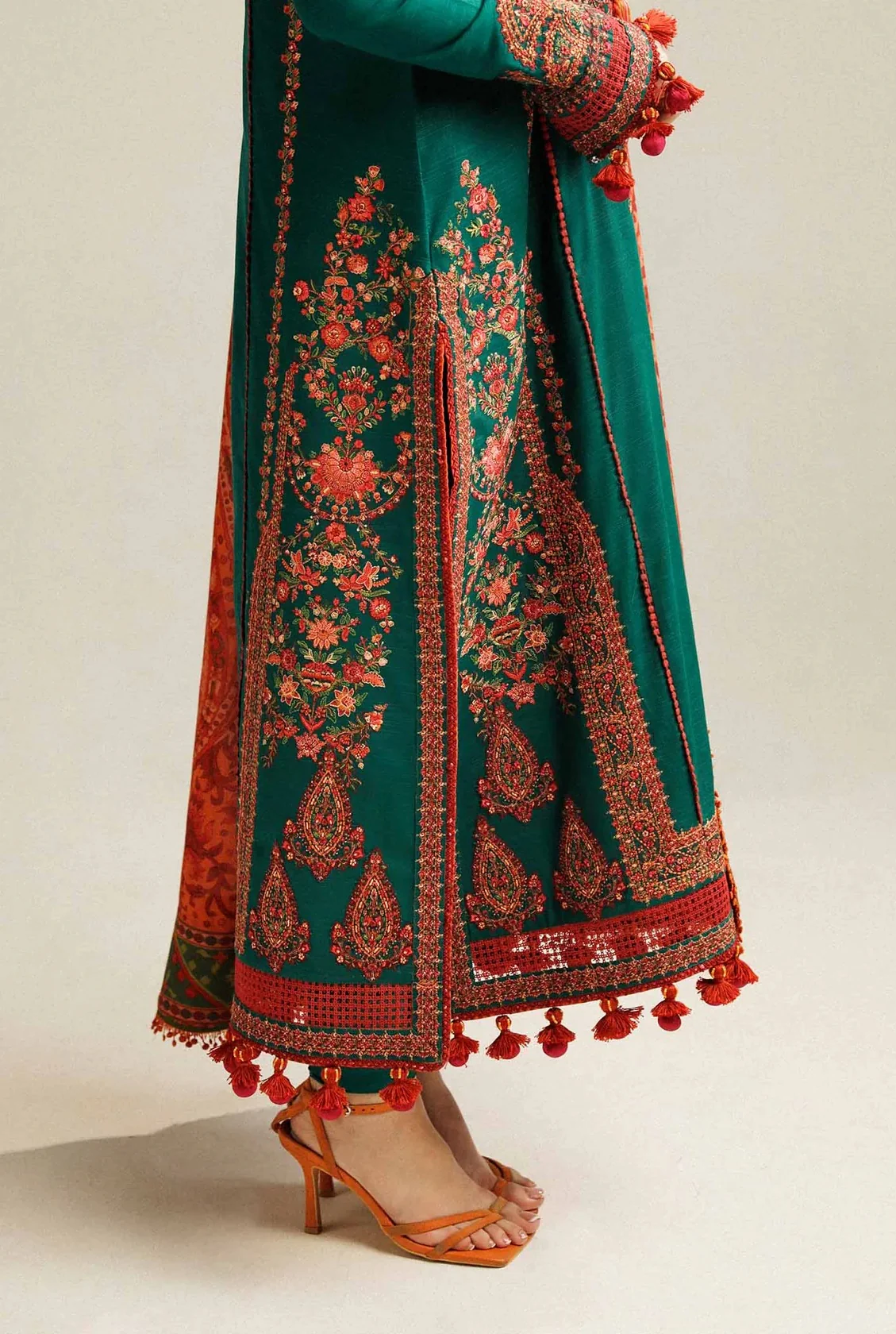 Hussain Rehar - Luxury Lawn Embroidered 3 Piece Unstitched - Marjaan - Image 5
