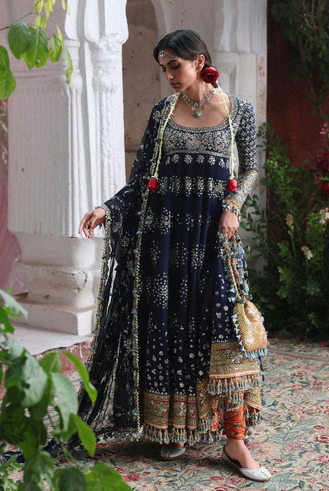 Hussain Rehar - Luxury Raw Silk Embroidered 3 Piece Unstitched - Nain Tara