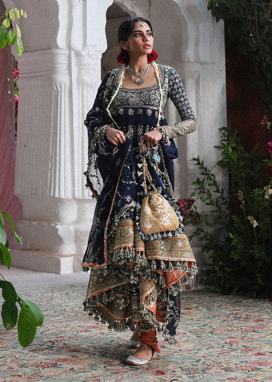 Hussain Rehar - Luxury Raw Silk Embroidered 3 Piece Unstitched - Nain Tara - Image 2