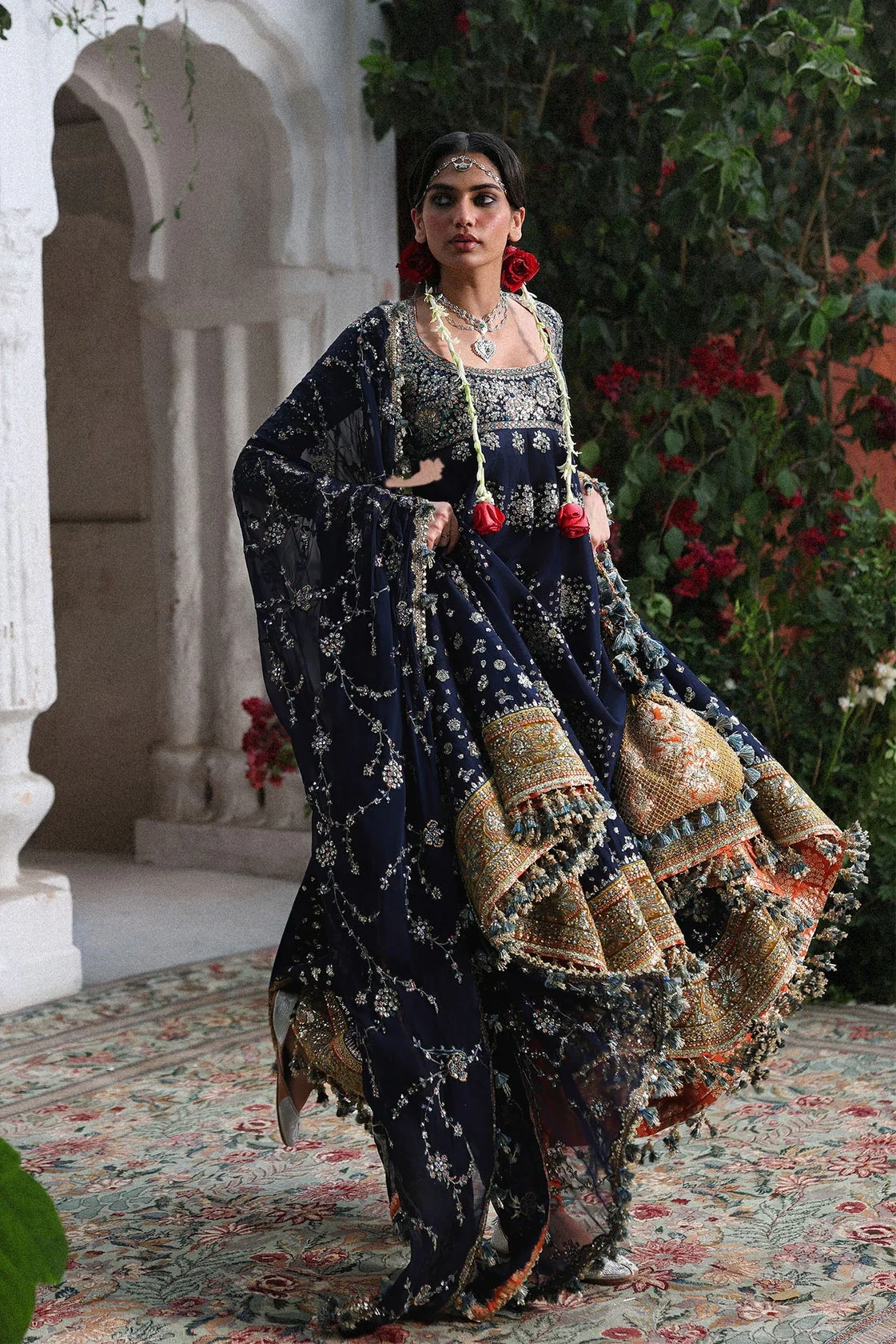 Hussain Rehar - Luxury Raw Silk Embroidered 3 Piece Unstitched - Nain Tara - Image 3