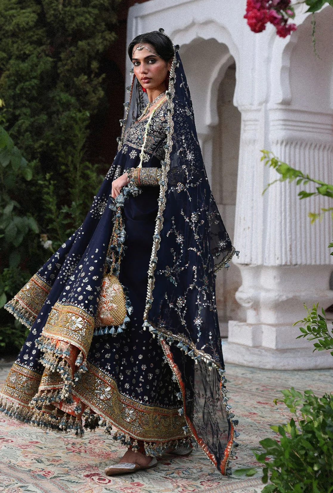 Hussain Rehar - Luxury Raw Silk Embroidered 3 Piece Unstitched - Nain Tara - Image 5