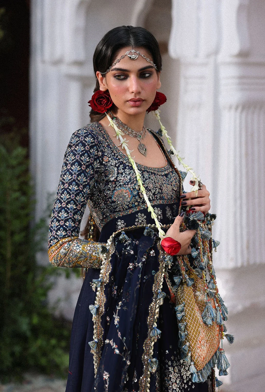 Hussain Rehar - Luxury Raw Silk Embroidered 3 Piece Unstitched - Nain Tara - Image 6