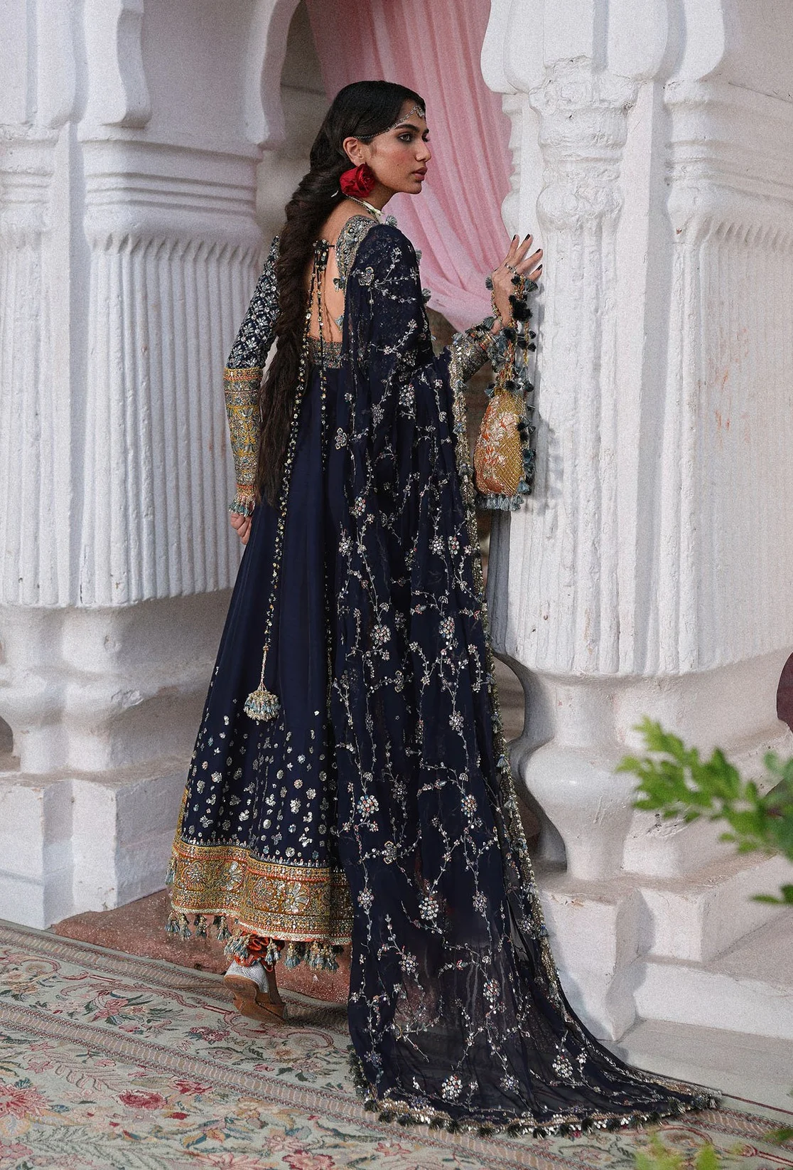 Hussain Rehar - Luxury Raw Silk Embroidered 3 Piece Unstitched - Nain Tara - Image 7