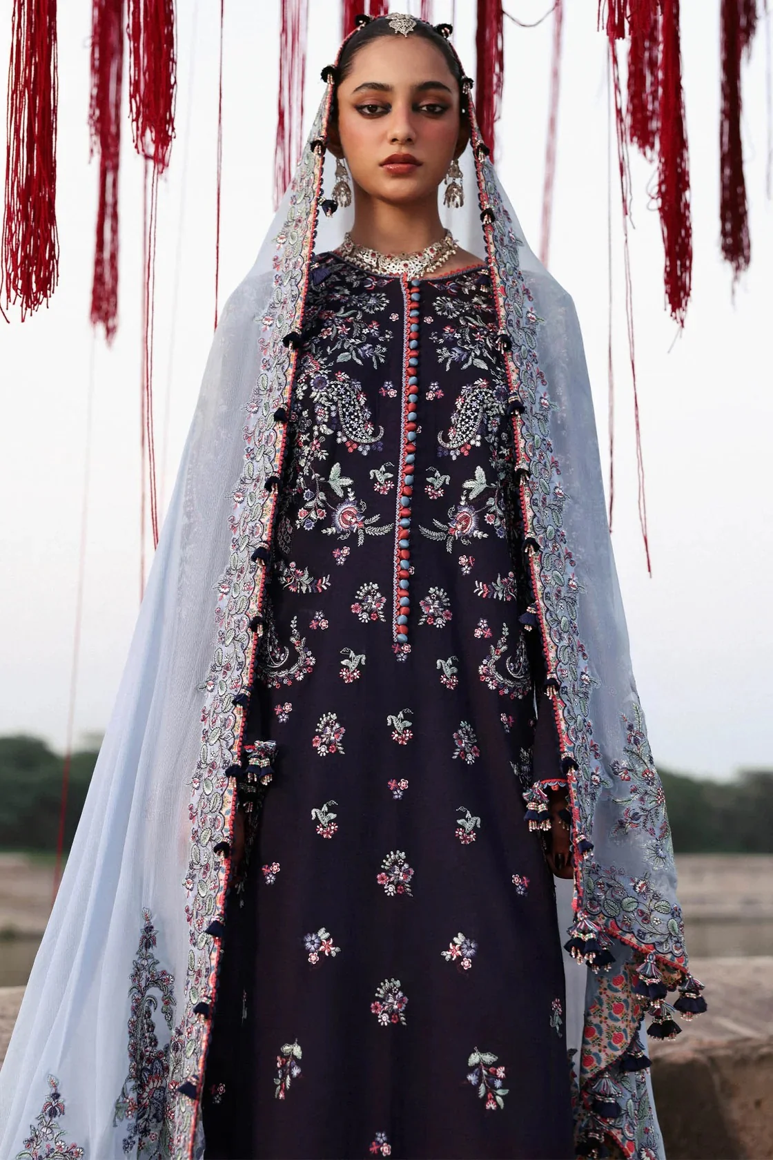 Hussain Rehar - Luxury Lawn Embroidered 3 Piece Unstitched - Rogue - Image 4