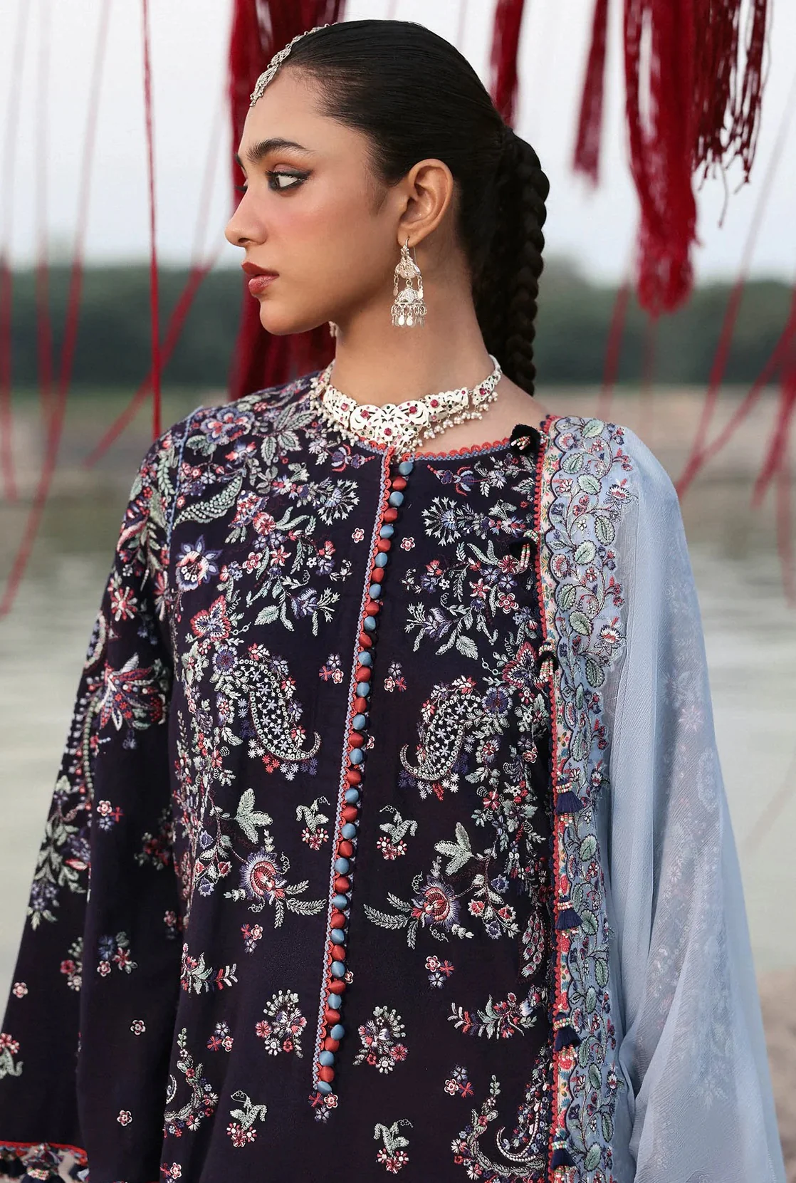 Hussain Rehar - Luxury Lawn Embroidered 3 Piece Unstitched - Rogue - Image 5