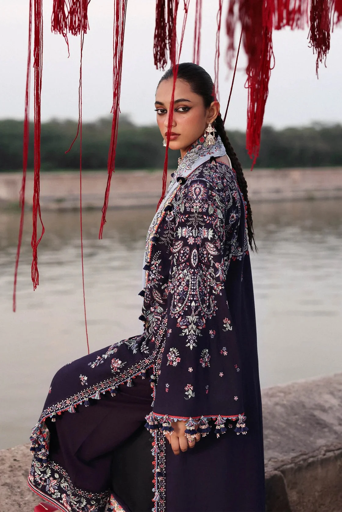 Hussain Rehar - Luxury Lawn Embroidered 3 Piece Unstitched - Rogue - Image 8
