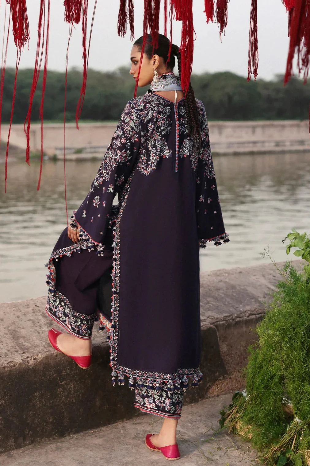 Hussain Rehar - Luxury Lawn Embroidered 3 Piece Unstitched - Rogue - Image 9