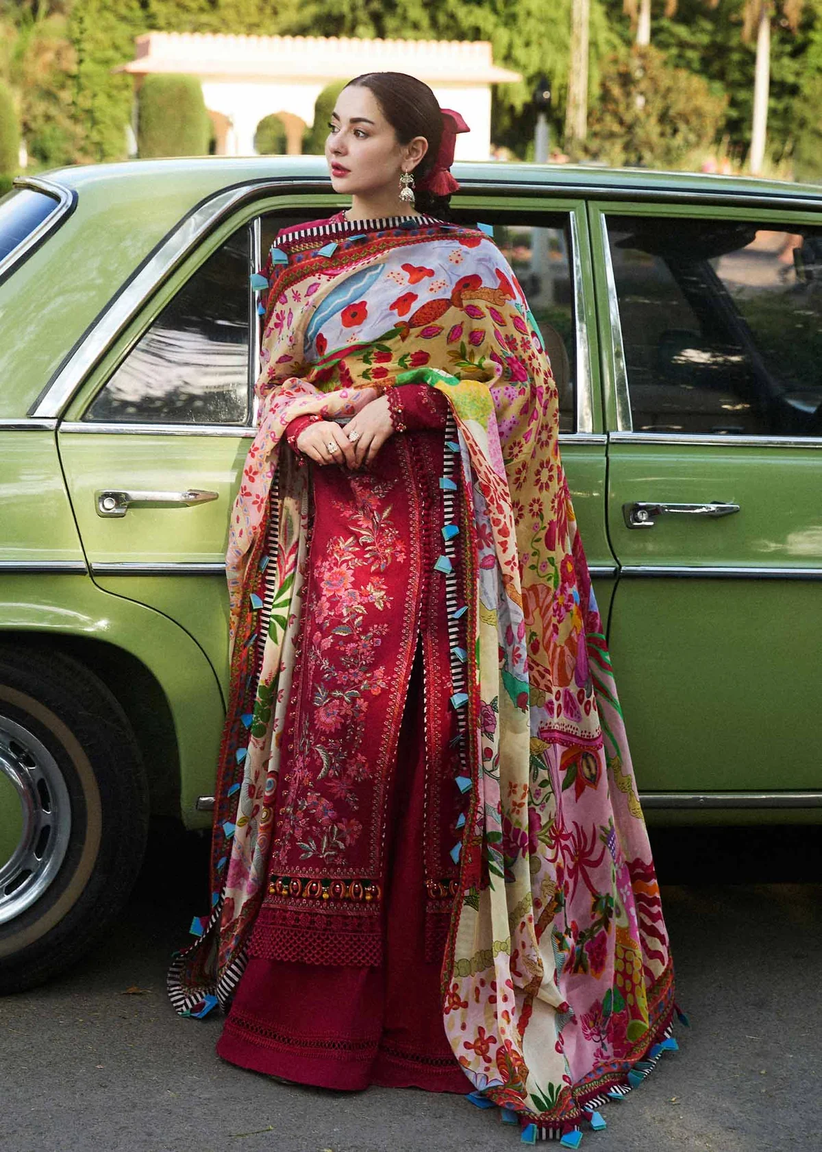 Hussain Rehar Luxury Lawn Embroidered Unstitched Suit BLOOM - Image 2