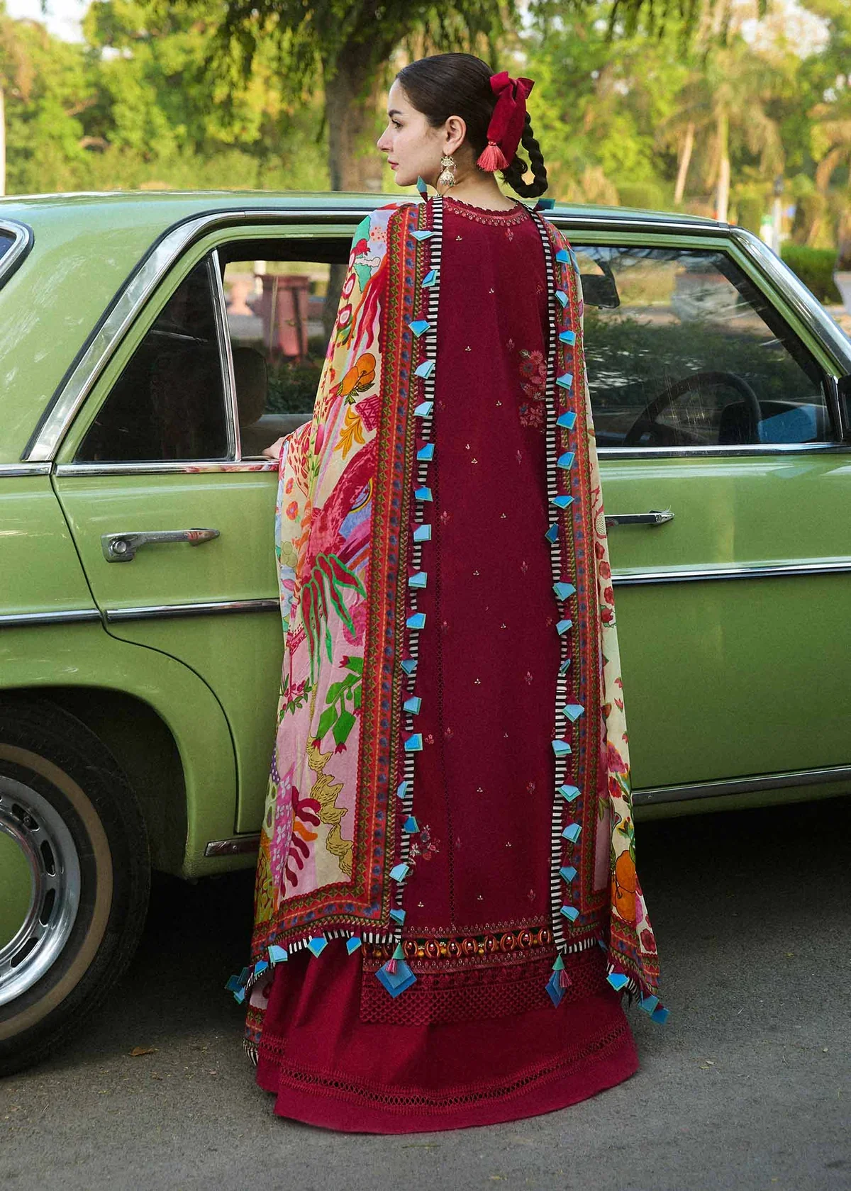 Hussain Rehar Luxury Lawn Embroidered Unstitched Suit BLOOM - Image 4