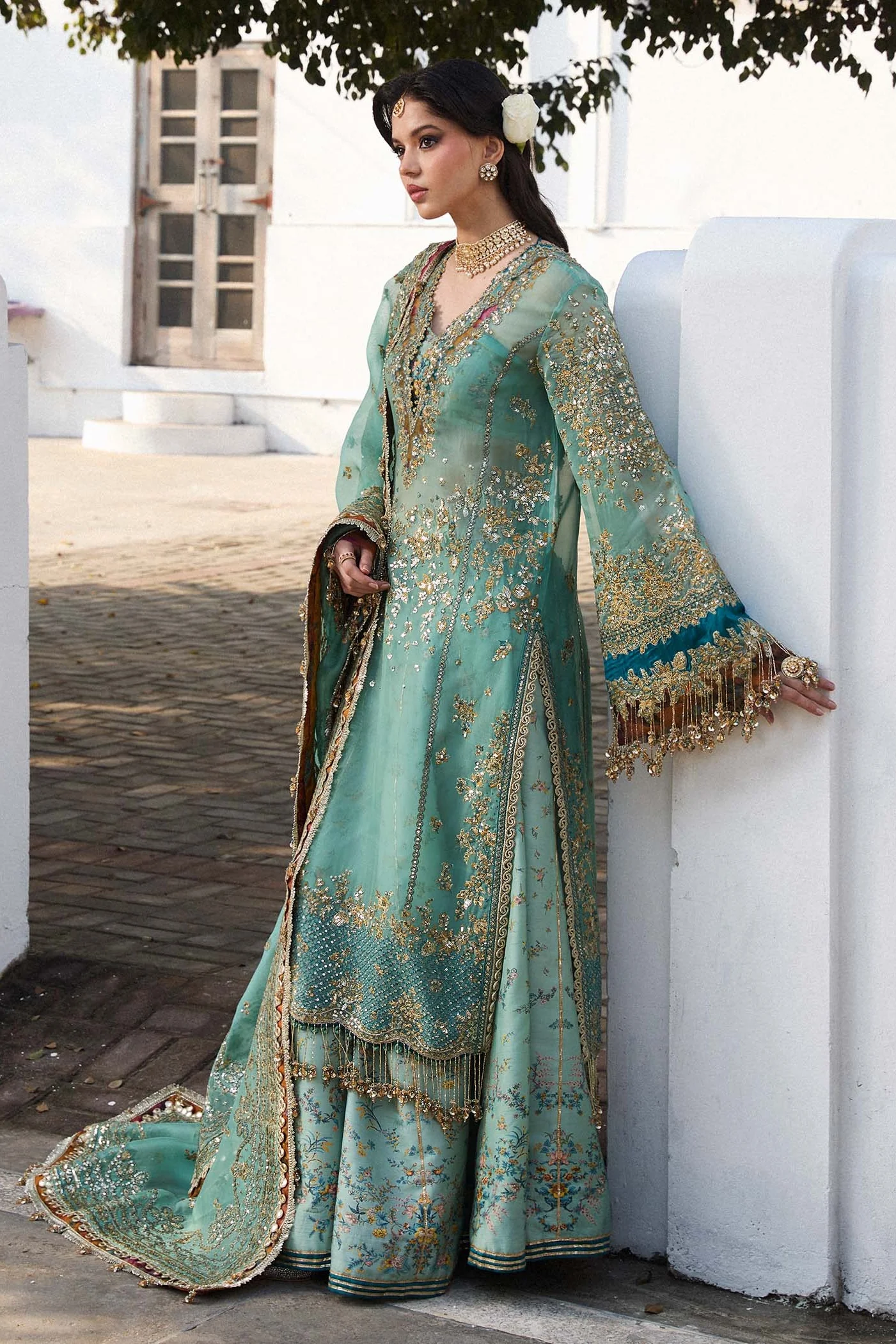 Hussain Rehar - Miraye - Luxury Organza Embroidered 3 Piece Unstitched - Image 4
