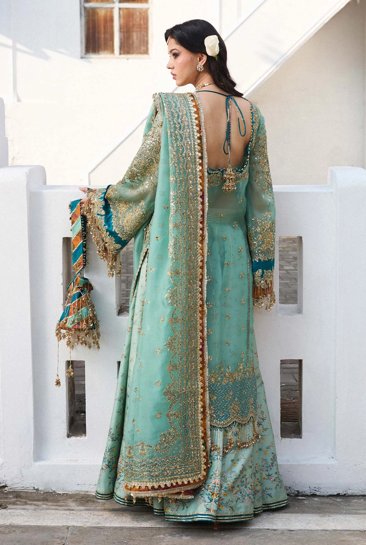 Hussain Rehar - Miraye - Luxury Organza Embroidered 3 Piece Unstitched - Image 5