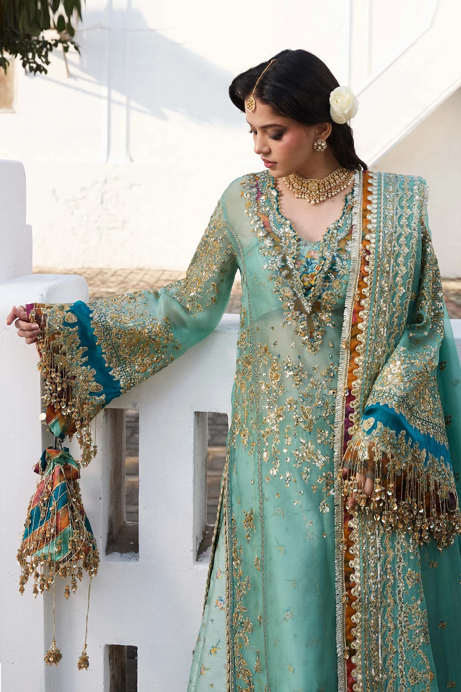Hussain Rehar - Miraye - Luxury Organza Embroidered 3 Piece Unstitched - Image 6