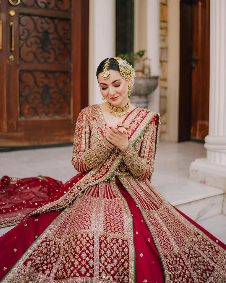 Hussain Rehar Organza Embroidered Luxury Wedding Collection SARANG-01 - Image 11